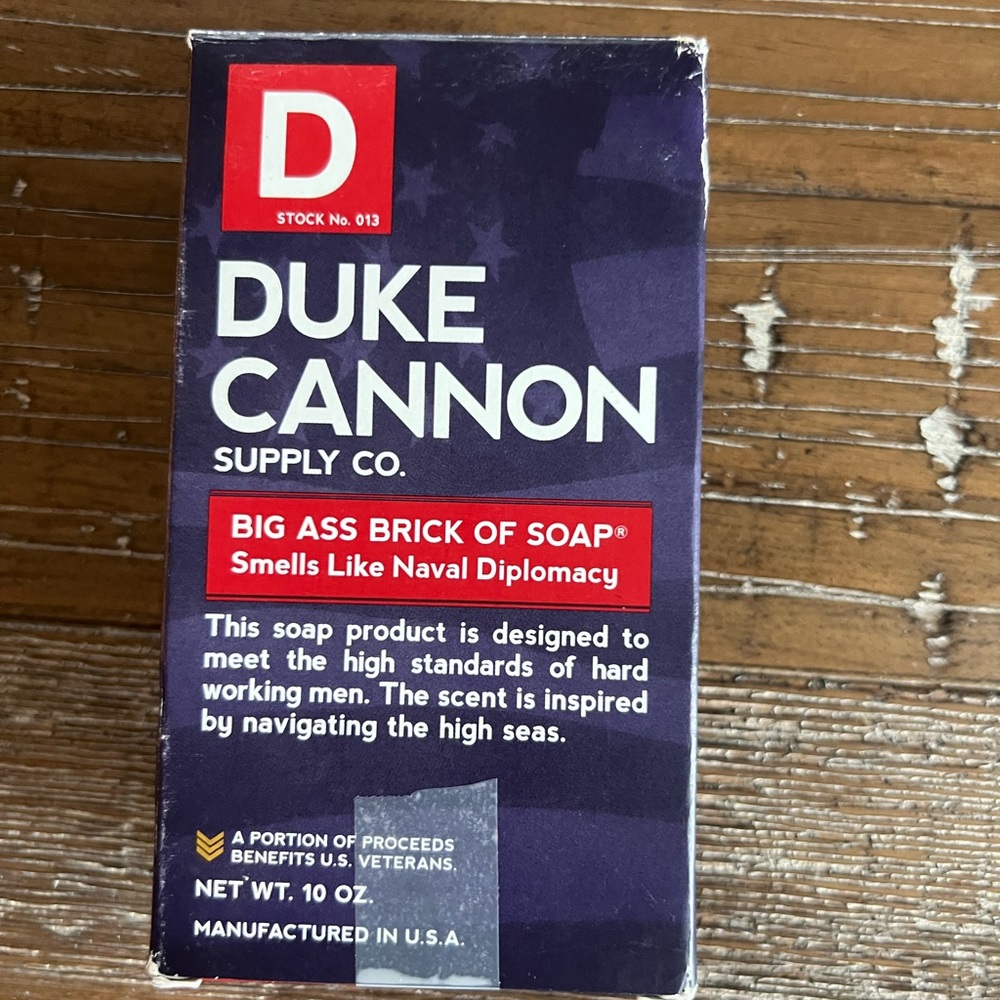 ( 1 ) Duke Cannon Supply Co. Big Ass BRICK of SOAP NAVAL DIPLOMACY 10 oz